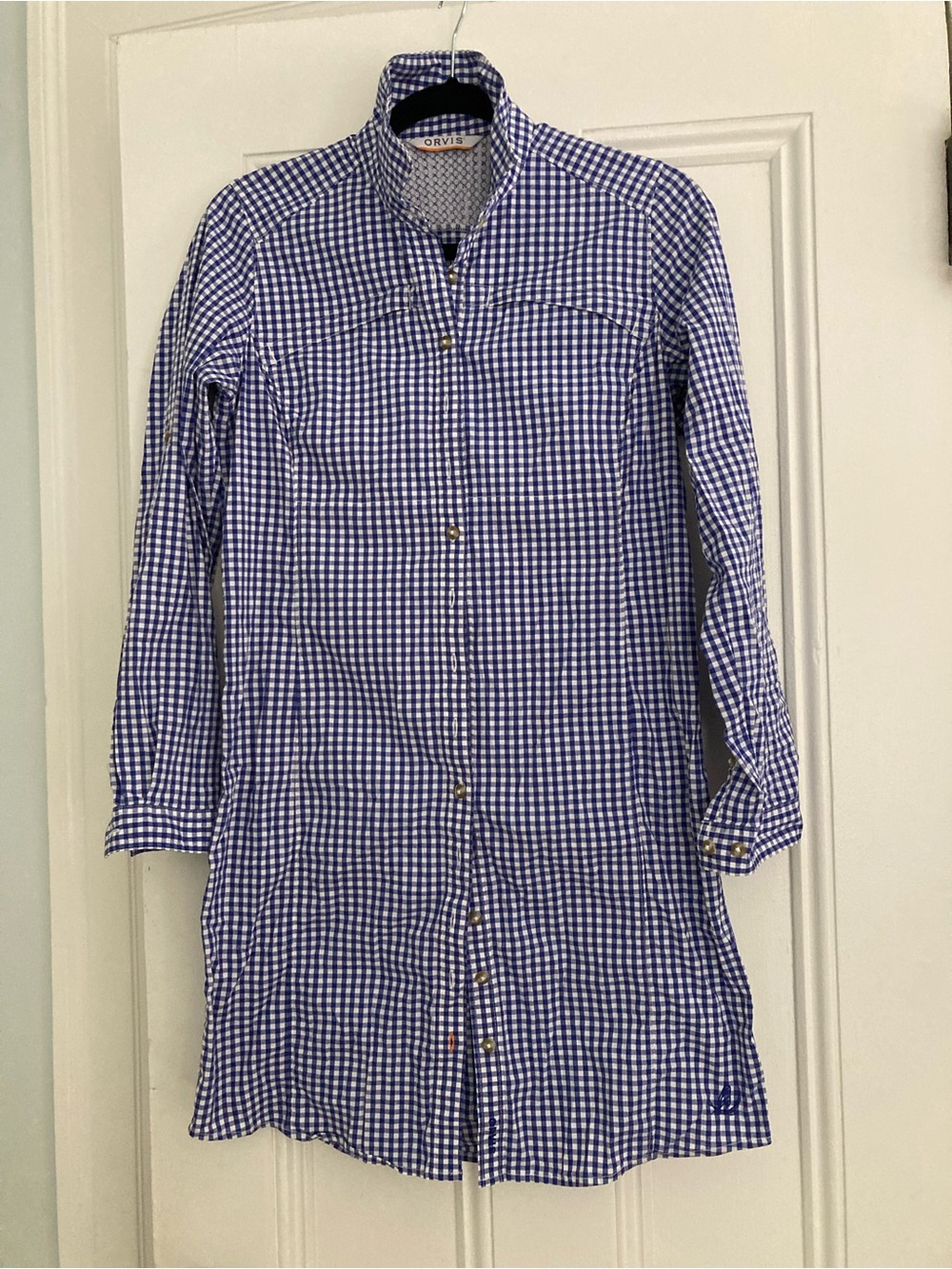 ORVIS Blue Gingham Shirtdress, XS